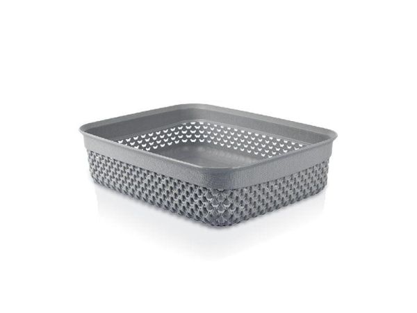 Кошик DROP прямокутний, 2,2л Сірий металік