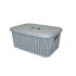 Кошик KNIT прямокутний з кришкою, 6л Сірий металік