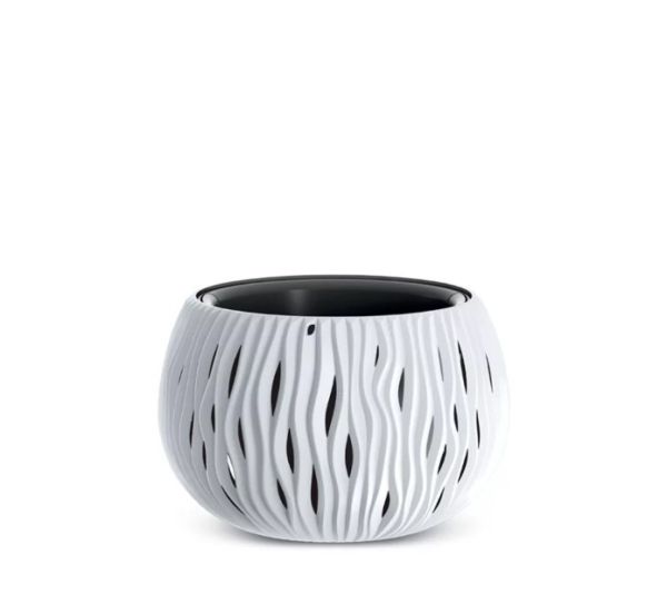 Горщик круглий Sandy Bowl із вкладишем, 240мм Білий