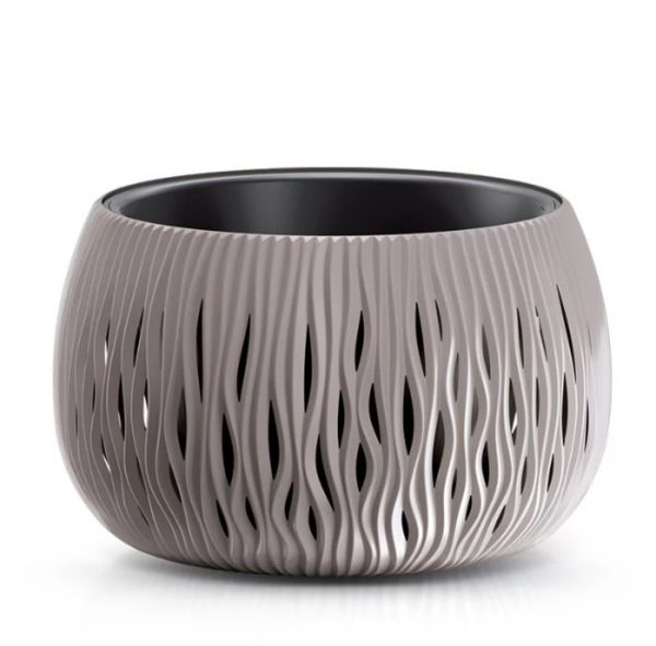 Горщик круглий Sandy Bowl із вкладишем, 480мм Мокка