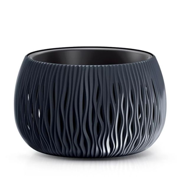 Горщик круглий Sandy Bowl із вкладишем, 480мм Антрацит