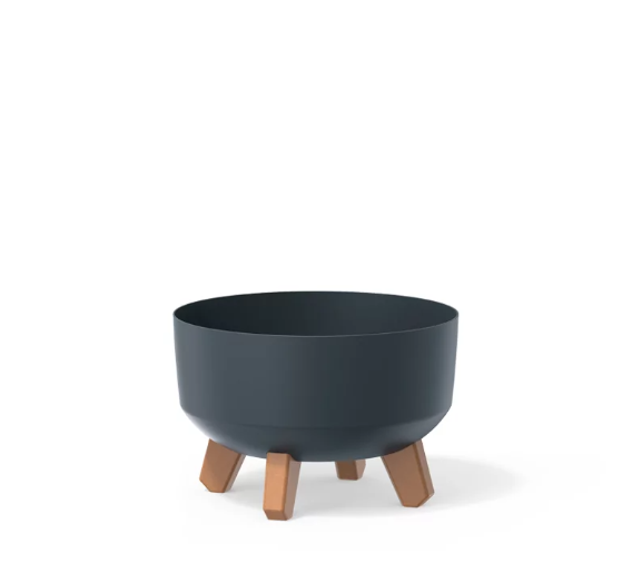 Горщик для квітів круглий GRACIA LOW на ніжках 24 см Антрацит