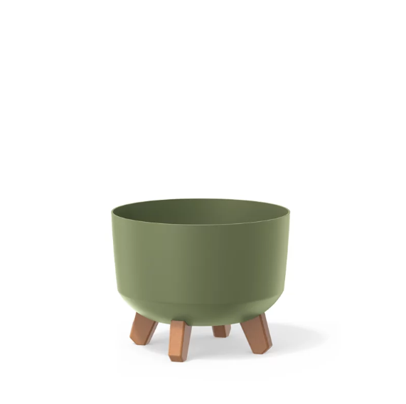 Горщик для квітів круглий GRACIA на ніжках 24 см Зелений