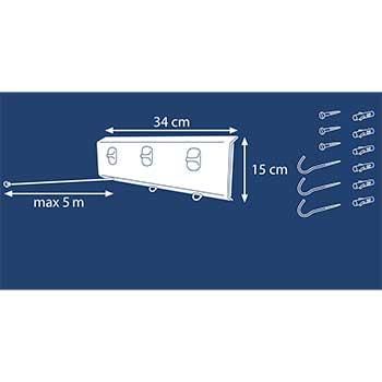 Настінна сушарка для білизни Leifheit Rollfix 150 Triple