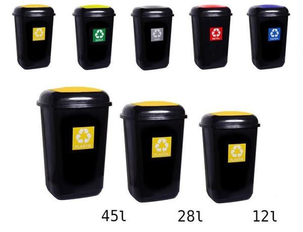 Мусорный бак для сортировки мусора QUATRO BIN  с плавающей крышкой 12 л Салатовый