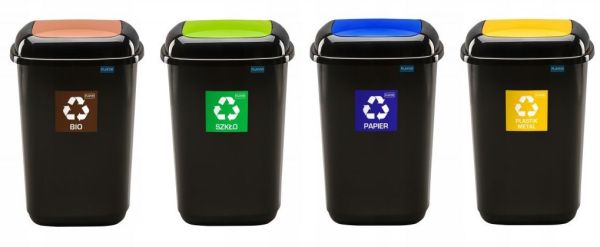 Сміттєвий бак для сортування сміття QUATRO BIN з кришкою, що плаває 45 л Зелений