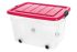 Ящик для зберігання з кришкою на колесах ROLLER BOX 60л Малиновий