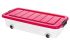 Ящик для зберігання з кришкою на колесах BED ROLLER 30л Малиновий