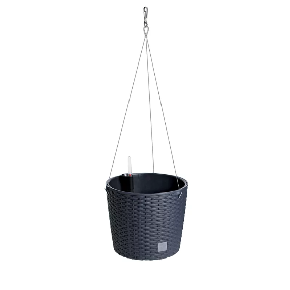 Горщик для квітів підвісний (з системою автополиву) Prosperplast Rato Round W Антрацит