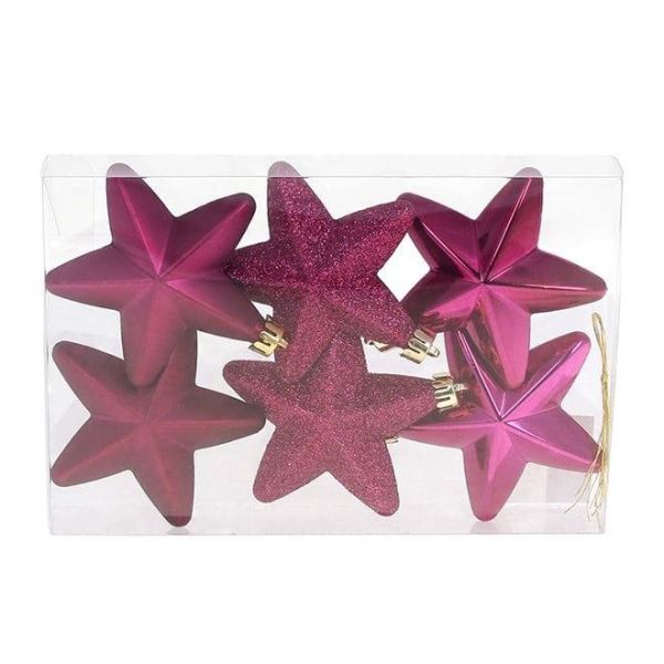 Набір пластикових новорічних прикрас 6 шт. D-7,5 см 12442