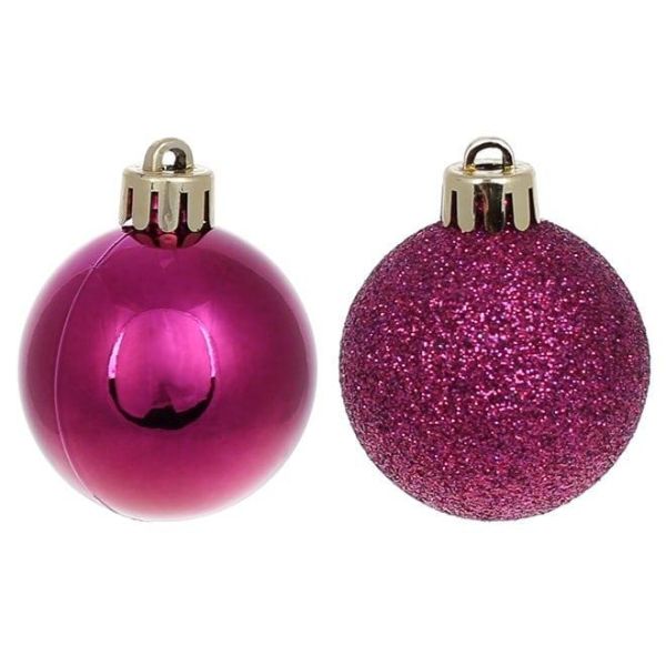 Набір пластикових новорічних кульок 12 шт. D-4 см. 12436