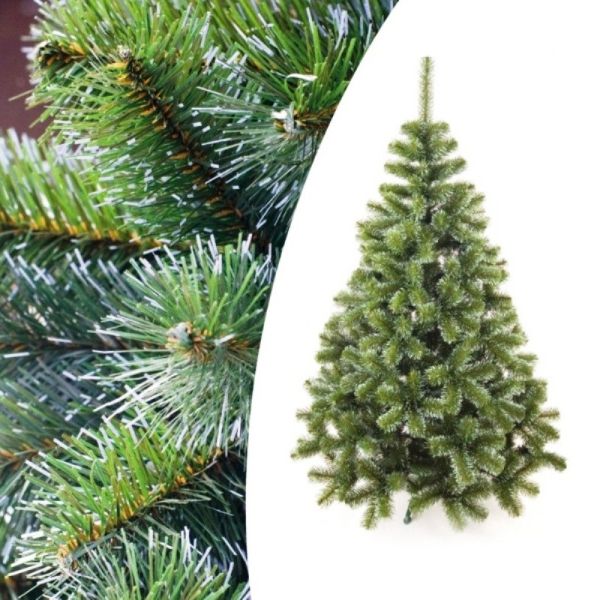 Штучна новорічна ялинка ЛІСОВА з білими кінчиками 150 см