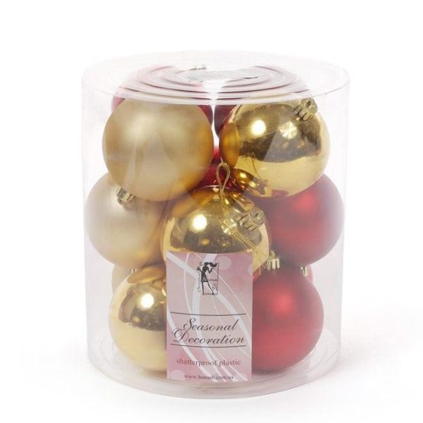 Набір пластикових новорічних кульок 12 шт. D-8 см. 11640