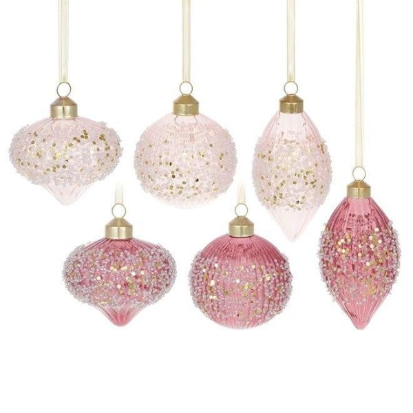 Набір скляних новорічних підвісок 8-11 см. 12 шт. 12923