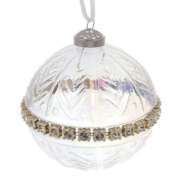 Набір скляних новорічних підвісок 10 см. 4 шт. 12848