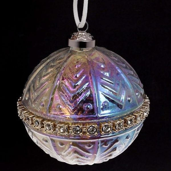 Набір скляних новорічних підвісок 10 см. 4 шт. 12848