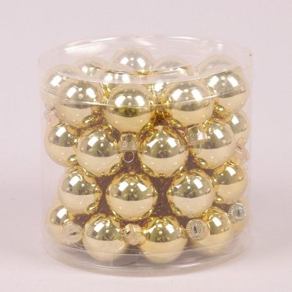 Кульки скляні 3 см. золоті глянсові (45 шт.) 44551