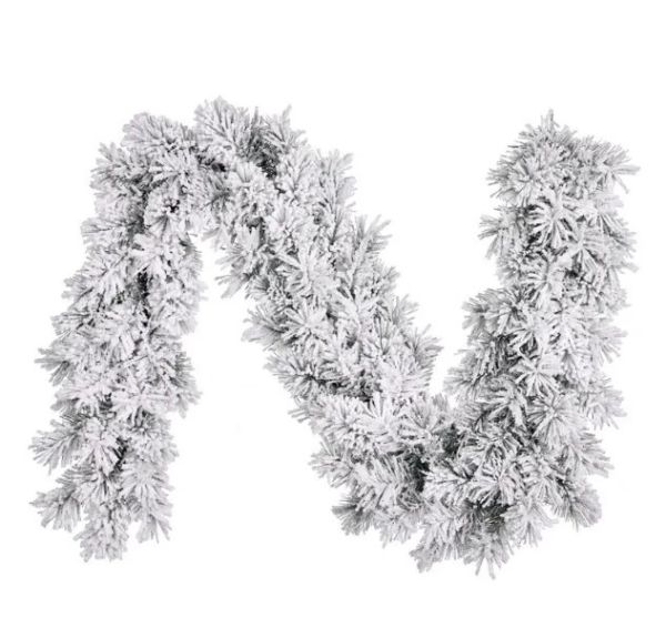 Гірлянда 270 см. декоративна Dinsmore Frosted зелена зі снігом.