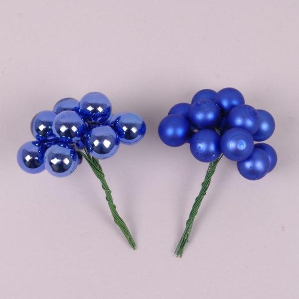 Шарики стеклянные 2 см. голубые (12 пучков-144 шарика) 44393