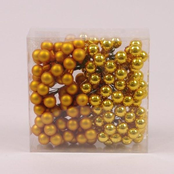 Кульки скляні 1,5 см. оранжеві (12 пучків-144 кульки) 44386