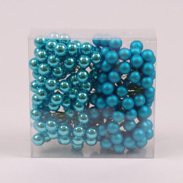 Кульки скляні 1,5 см. смарагдові (12 пучків-144 кульки) 44388