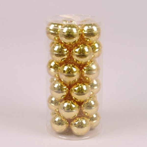 Кульки скляні 5,7 см. золоті глянсові (30 шт.) 44574