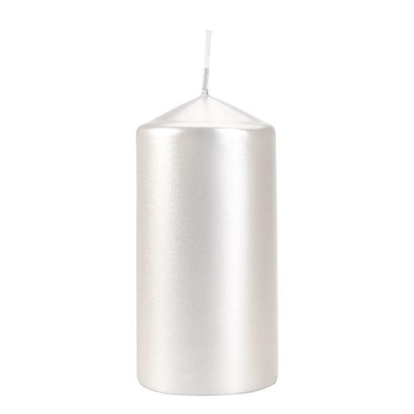 Свічка циліндр Bispol 6х12 см. перлова