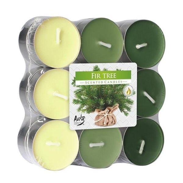 Свічка чайна пігулка ароматична Bispol мікс Ялина D-3,9 см. 18 шт