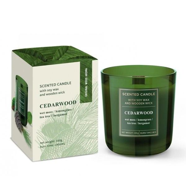 Ароматична свічка з дерев'яним ґнотом "Cedarwood"