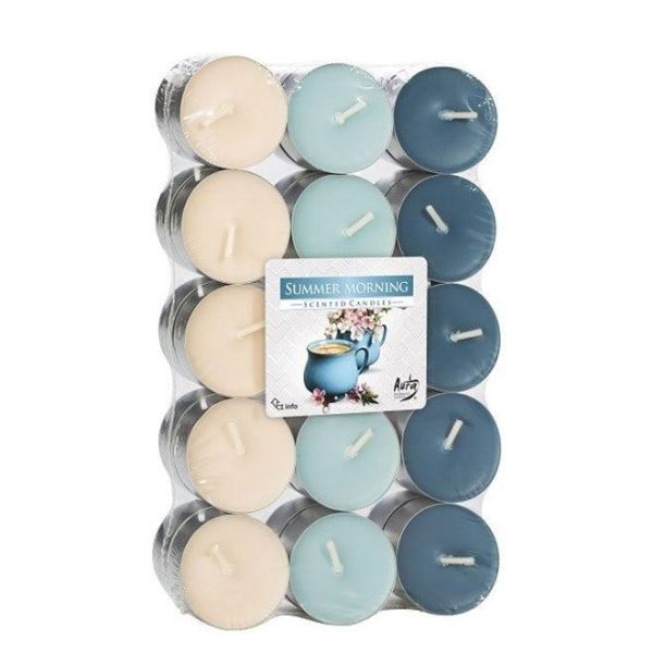 Свічка чайна пігулка ароматична Bispol мікс Літній ранок D-3,9 см. 30 шт