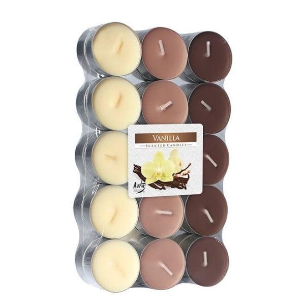 Свічка чайна пігулка ароматична Bispol мікс Ваніль D-3,9 см. 30 шт