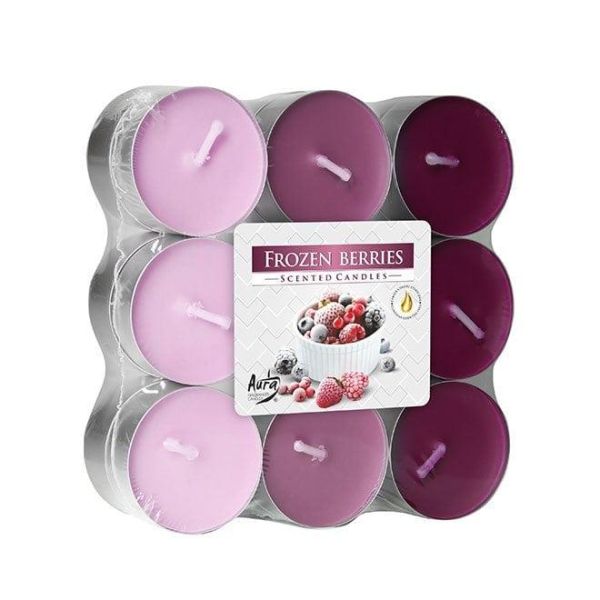 Свічка чайна пігулка ароматична Bispol мікс Ягоди D-3,9 см. 18 шт.