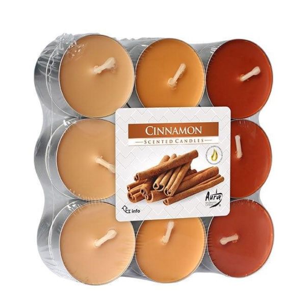 Свічка чайна пігулка ароматична Bispol мікс Кориця D-3,9 см. 18 шт