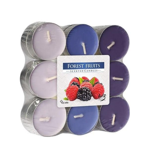 Свічка чайна пігулка ароматична Bispol мікс Лісові фрукти D-3,9 см. 18 шт