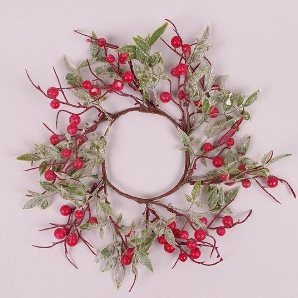 Віночок Новорічний з червоними ягідками 35 см. 75860
