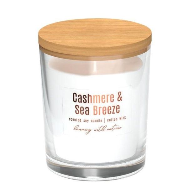 Свічка ароматична соєва Bispol Cashmere & Sea breeze