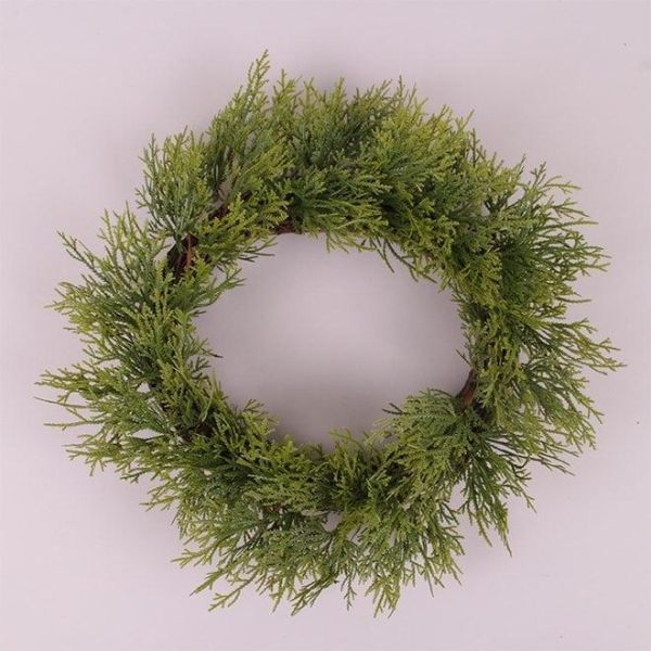 Вінок зі штучної туї 40 см. 75908