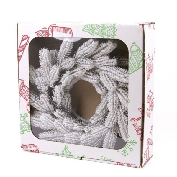 Вінок литий засніжений 40 см. 49494