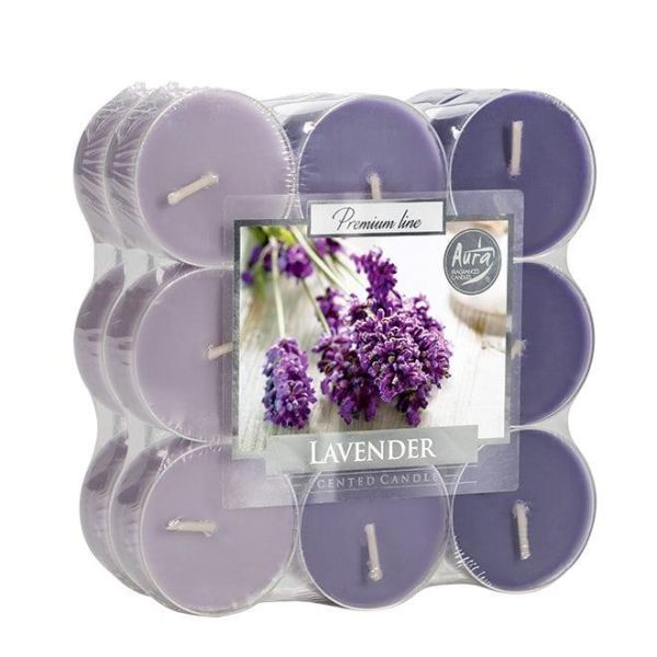 Свічка чайна пігулка ароматична Bispol мікс Лаванда D-3,8 см. 18 шт