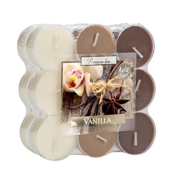 Свічка чайна пігулка ароматична Bispol мікс Ваніль D-3,8 см. 18 шт