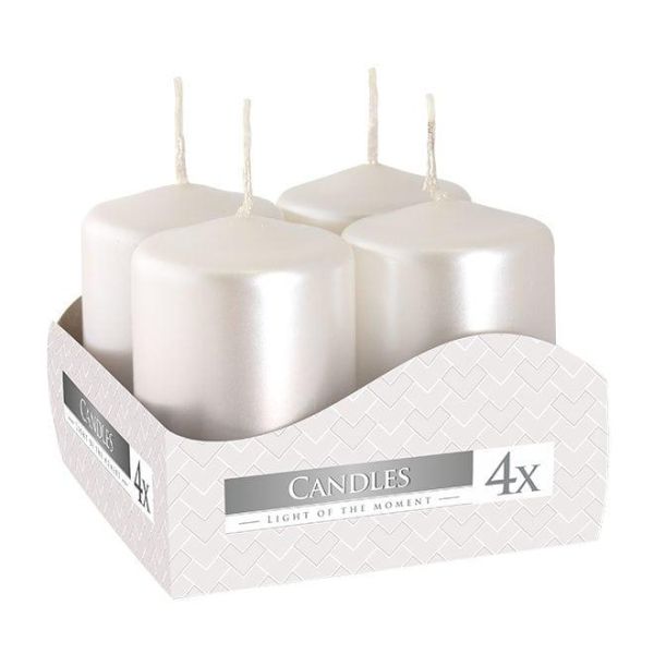 Комплект перлинних свічок Bispol Циліндр 4х6 см. (4 шт.)