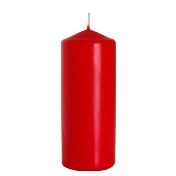 Свічка циліндр Bispol 6х15 см. червона