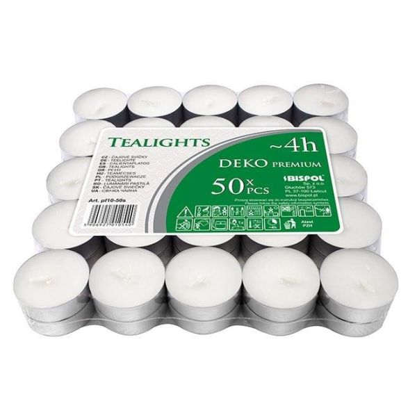 Свічка чайна пігулка Bispol D-3,9 см. 50 шт.