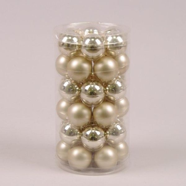 Кульки скляні 3,8 см. шампань (36 шт.) 44556