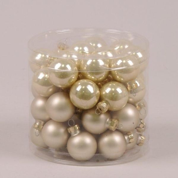 Кульки скляні 3 см. золоті-шампань (45 шт.) 44543