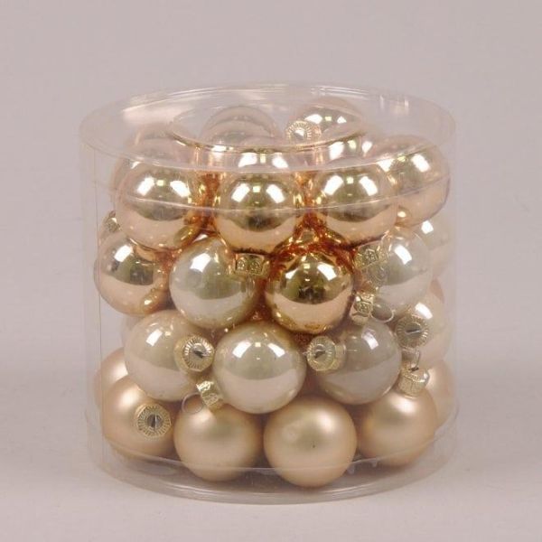 Кульки скляні 3 см. золото-кремові (45 шт.) 44544