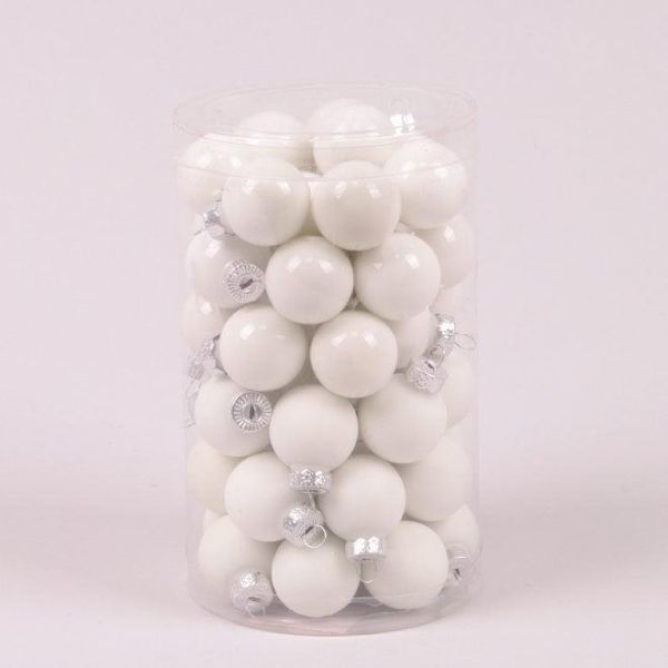 Кульки скляні 2,5 см. білі (48 шт.)