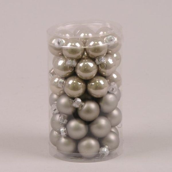 Кульки скляні 2,5 см. сірі (48 шт.)