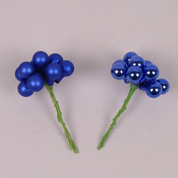 Шарики стеклянные 1,5 см. голубые (12 пучков-144 шарика)