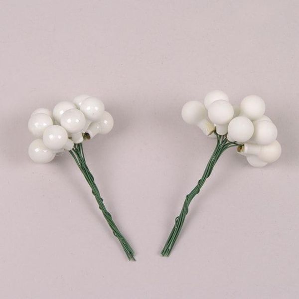 Шарики стеклянные 1,5 см. белые (12 пучков-144 шарика)